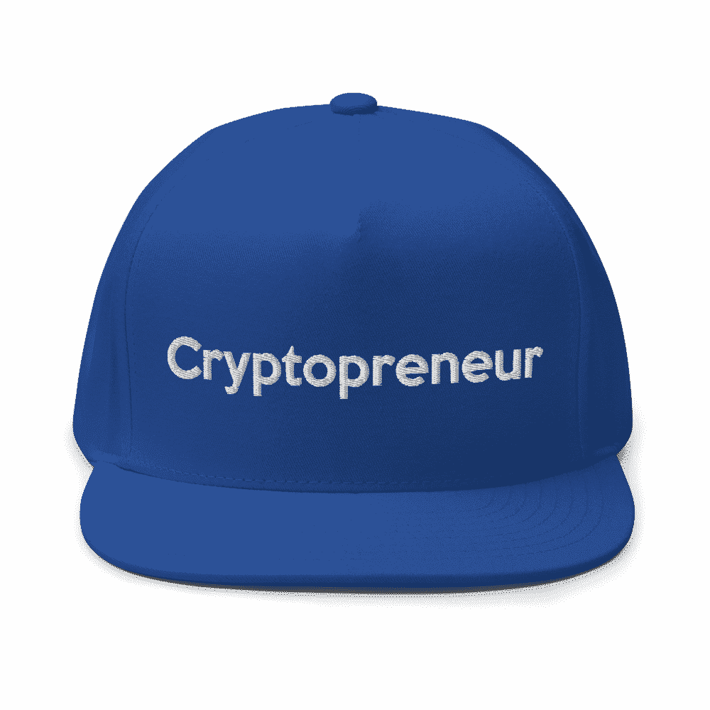 flat bill cap royal blue front 61c37b4caf477 - Cryptopreneur Cap
