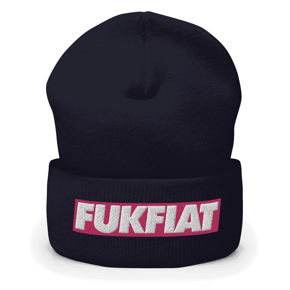 Fuk Fiat Cryptocurrency Cuffed Beanie - Image 3
