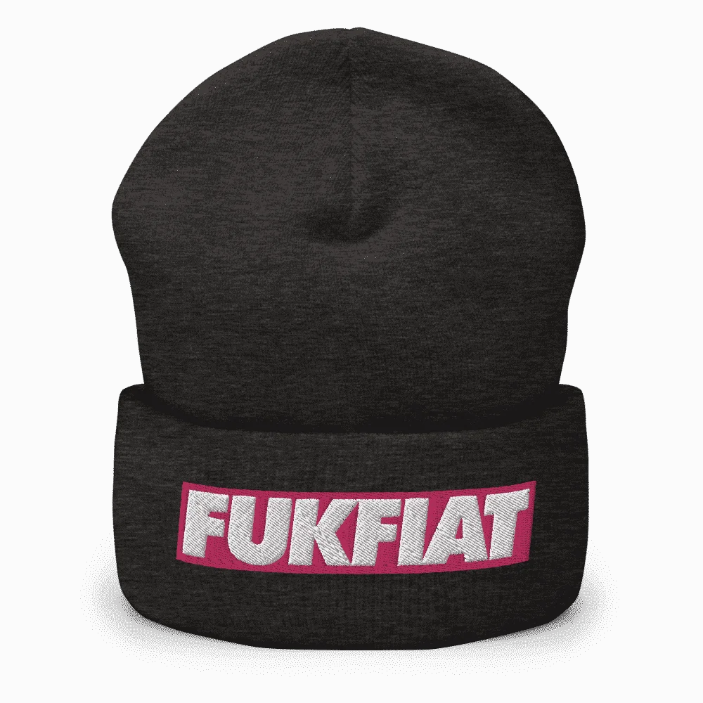 Fuk Fiat Cryptocurrency Cuffed Beanie - Image 4