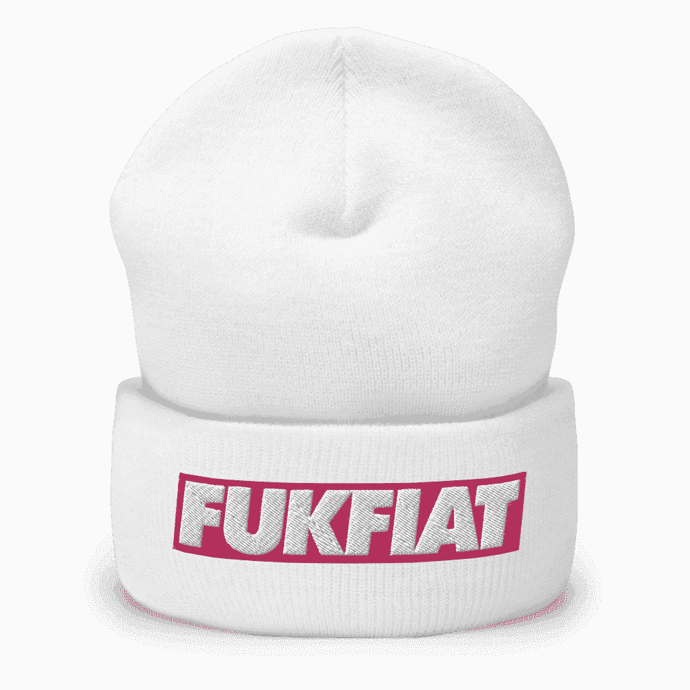 Fuk Fiat Cryptocurrency Cuffed Beanie