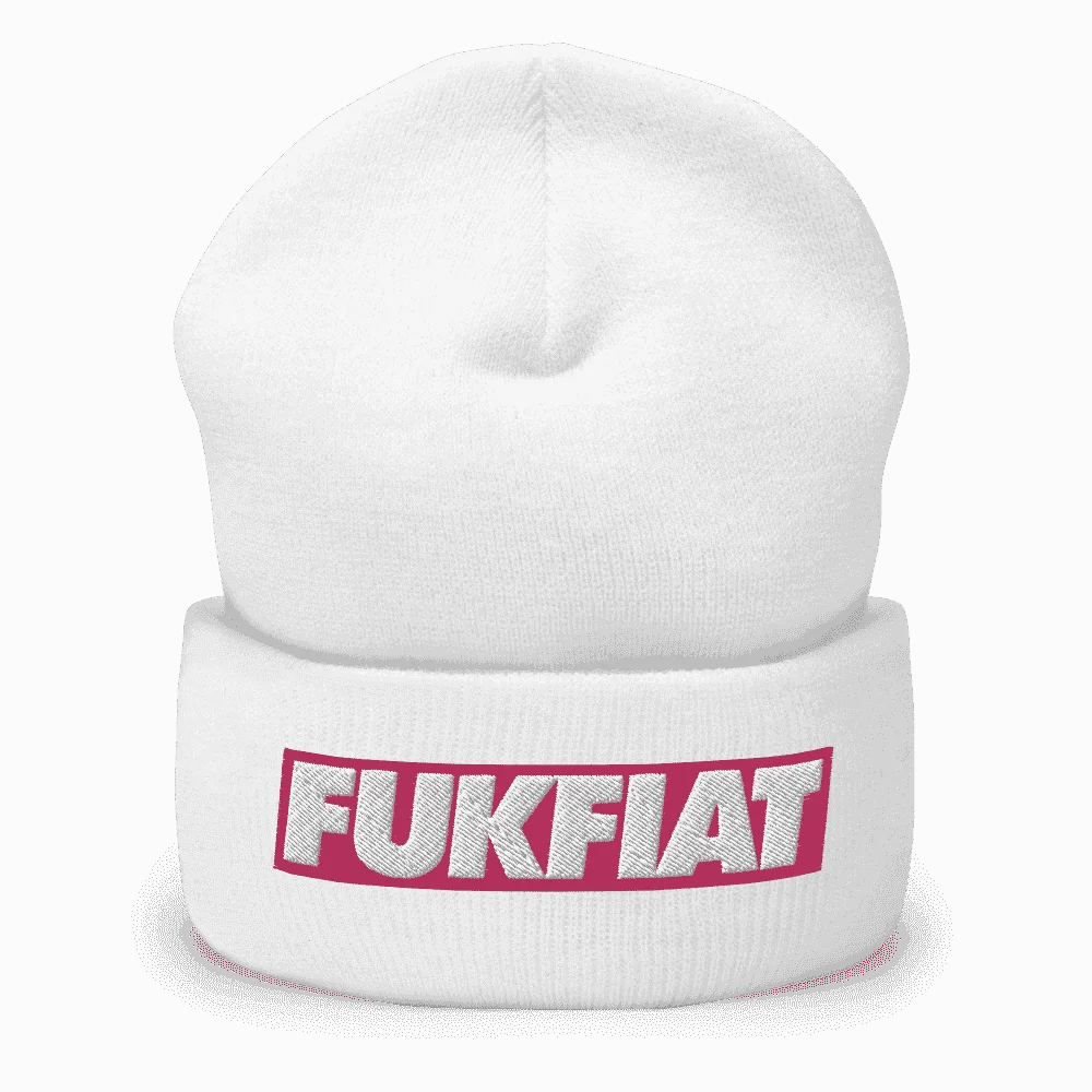 Fuk Fiat Cryptocurrency Cuffed Beanie - Image 5