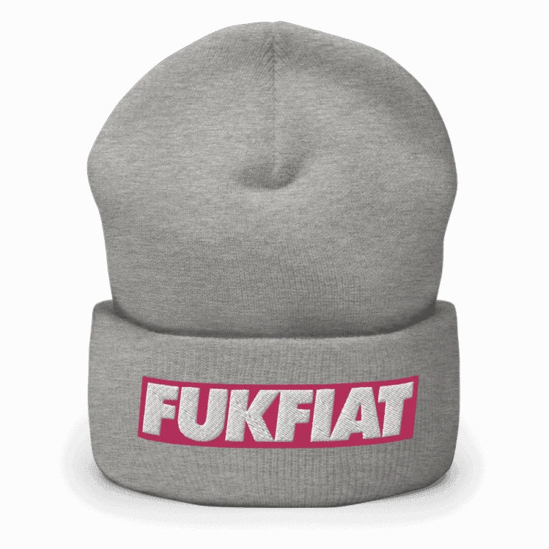 Fuk Fiat Cryptocurrency Cuffed Beanie
