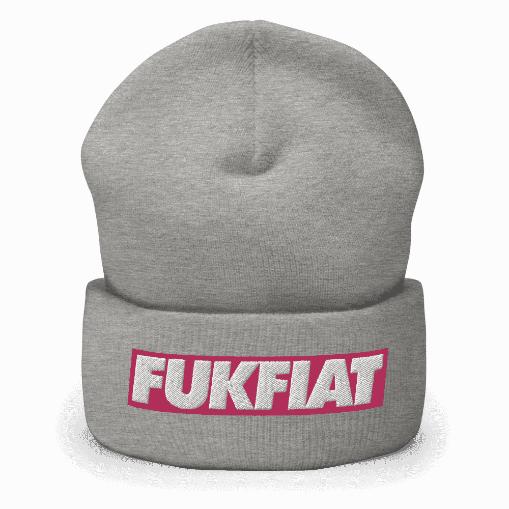 Fuk Fiat Cryptocurrency Cuffed Beanie