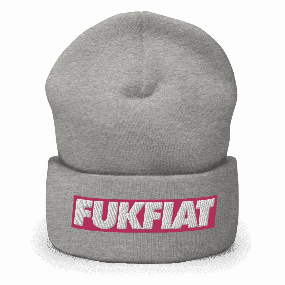 Fuk Fiat Cryptocurrency Cuffed Beanie