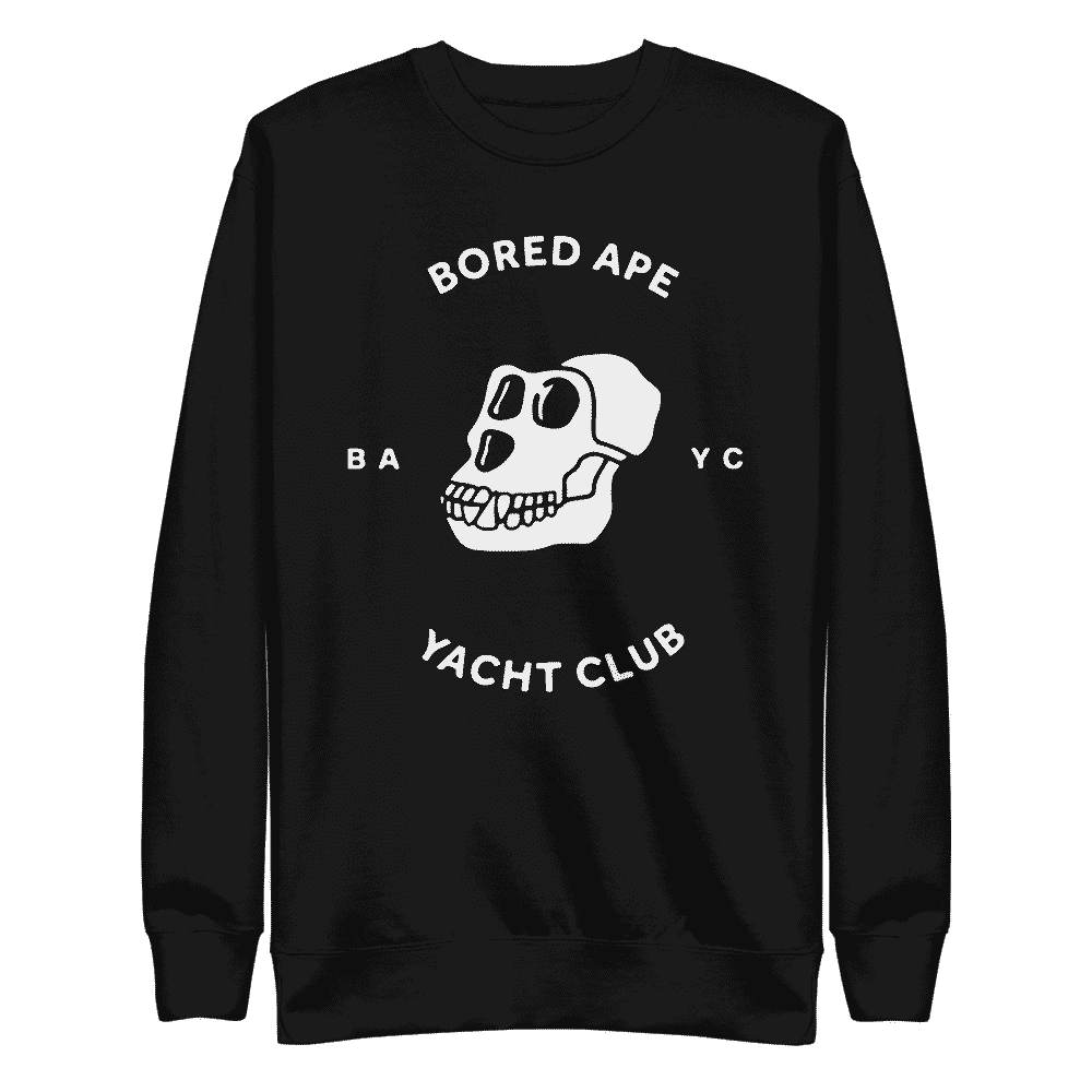unisex fleece pullover black front 61c1f84596604 - Bored Ape Yacht Club Logo Sweatshirt