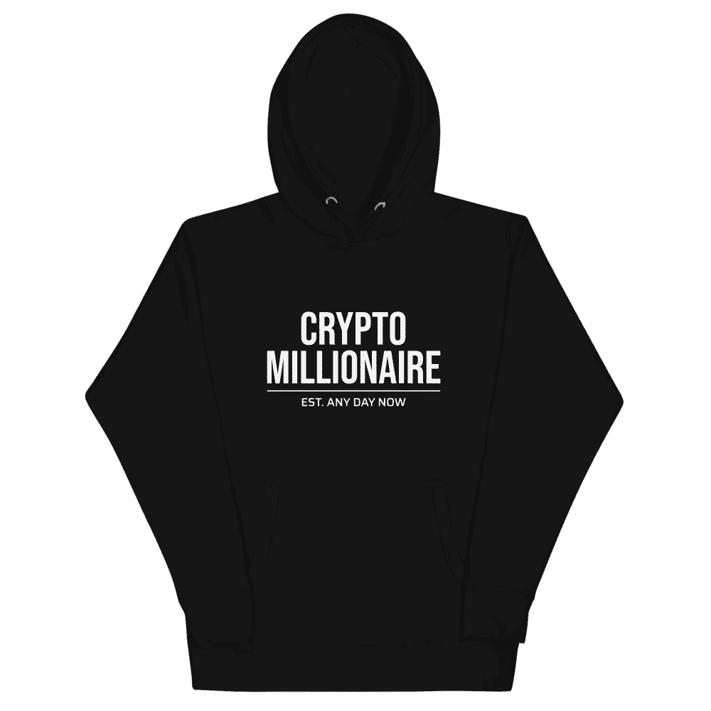 unisex premium hoodie black front 61c26c09e5c9a - Crypto Millionaire Est. Any Day Now Hoodie