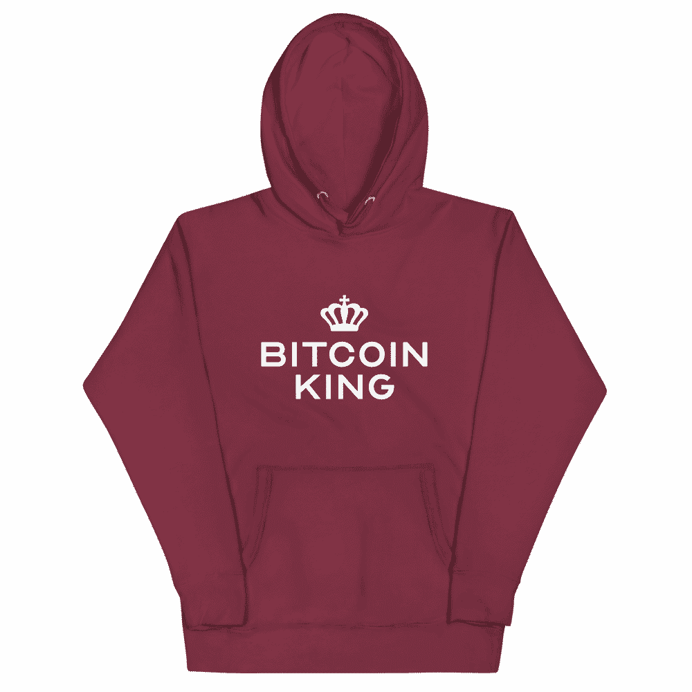 unisex premium hoodie maroon front 61c1a9e8f19e7 - Bitcoin King Hoodie