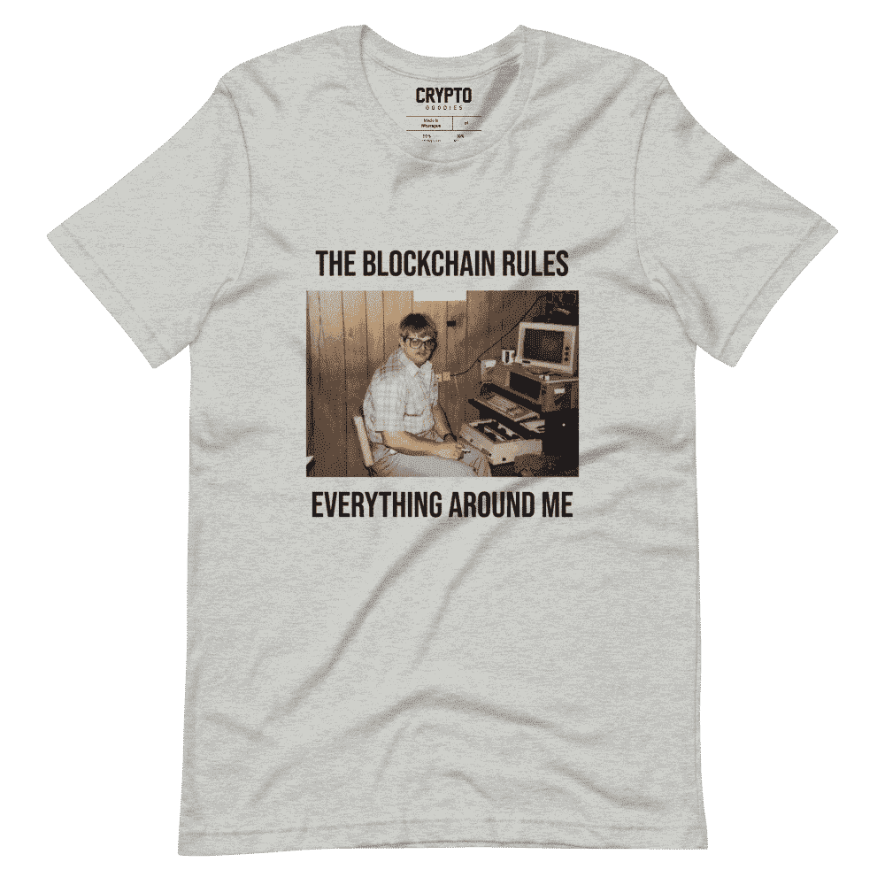 unisex staple t shirt athletic heather front 61c8ccb2be58b - Crypto Geek x The Blockchain Rules Everything Around Me T-Shirt