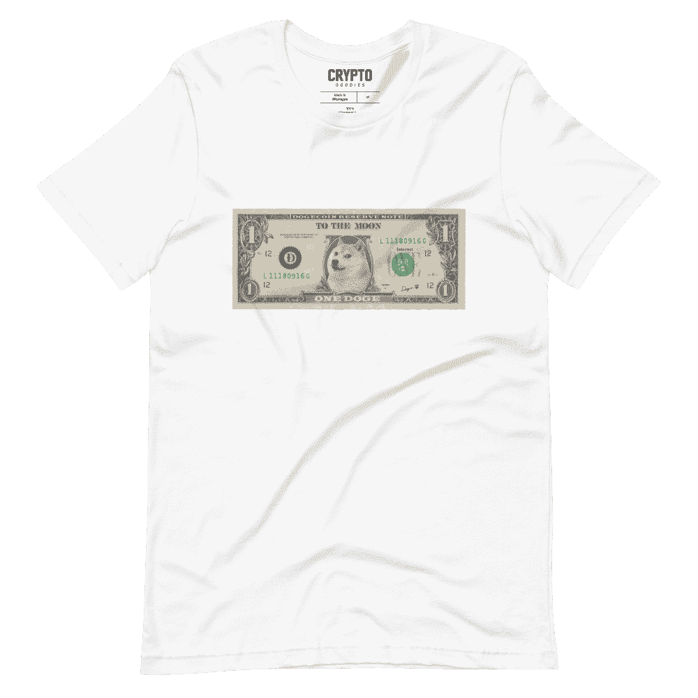 unisex staple t shirt white front 61cf084d3554b - Doge Money x To The Moon T-Shirt