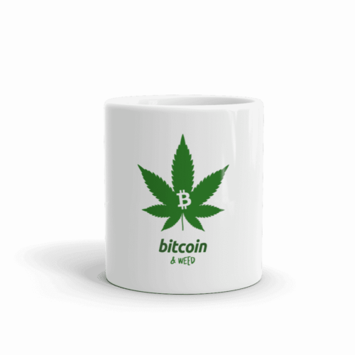 white glossy mug 11oz front view 61cd0d079d655 - Bitcoin & Weed mug