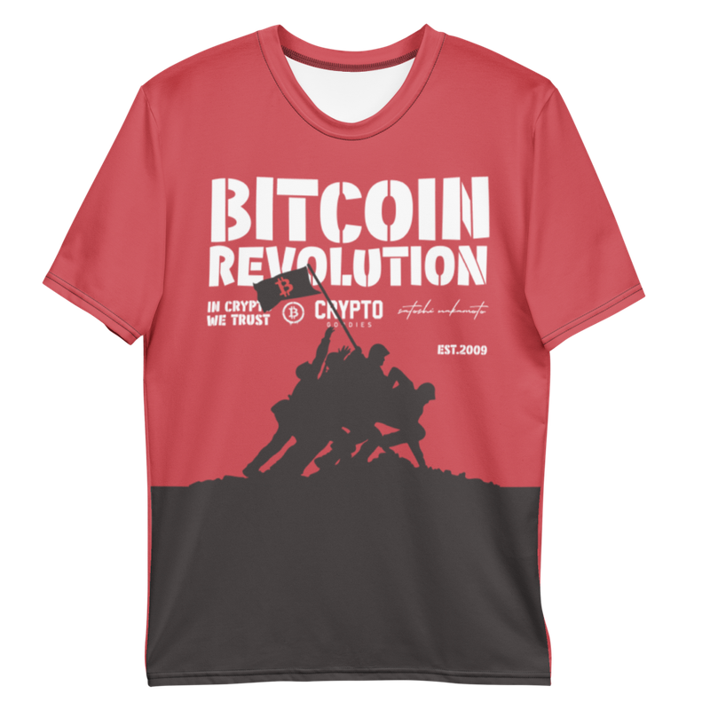 all over print mens crew neck t shirt white front 61e9301c8e723 - Bitcoin Revolution Collector's Edition T-Shirt