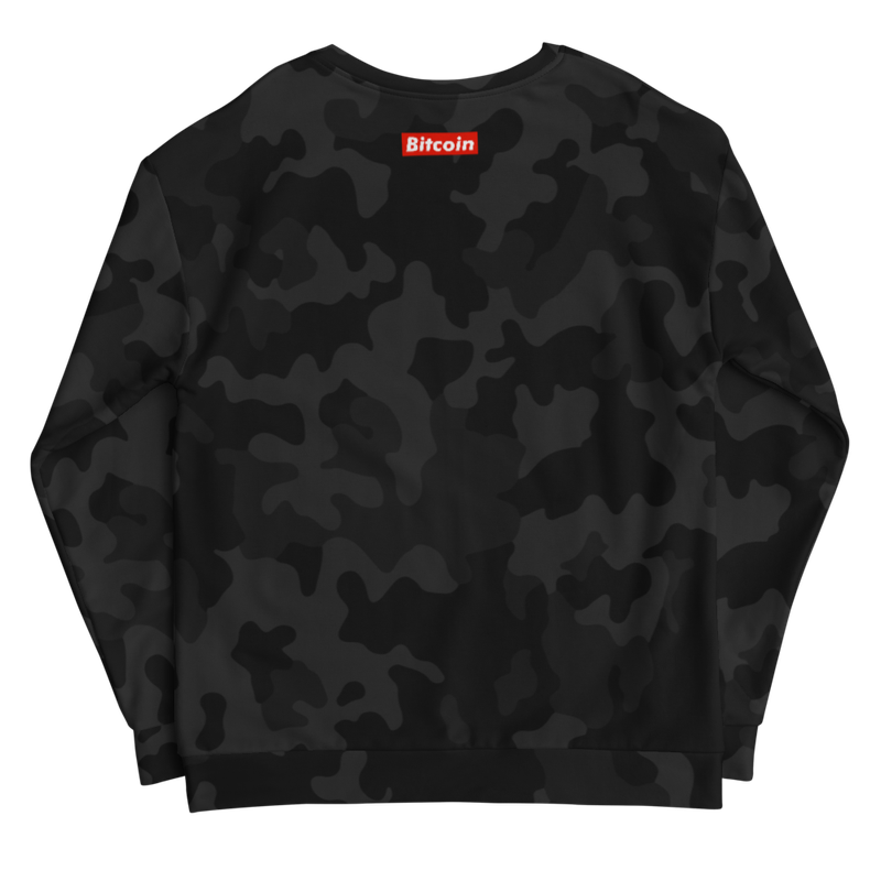 all over print unisex sweatshirt white back 61f5c63b90692 - Bitcoin x BTC Black Camouflage Sweatshirt