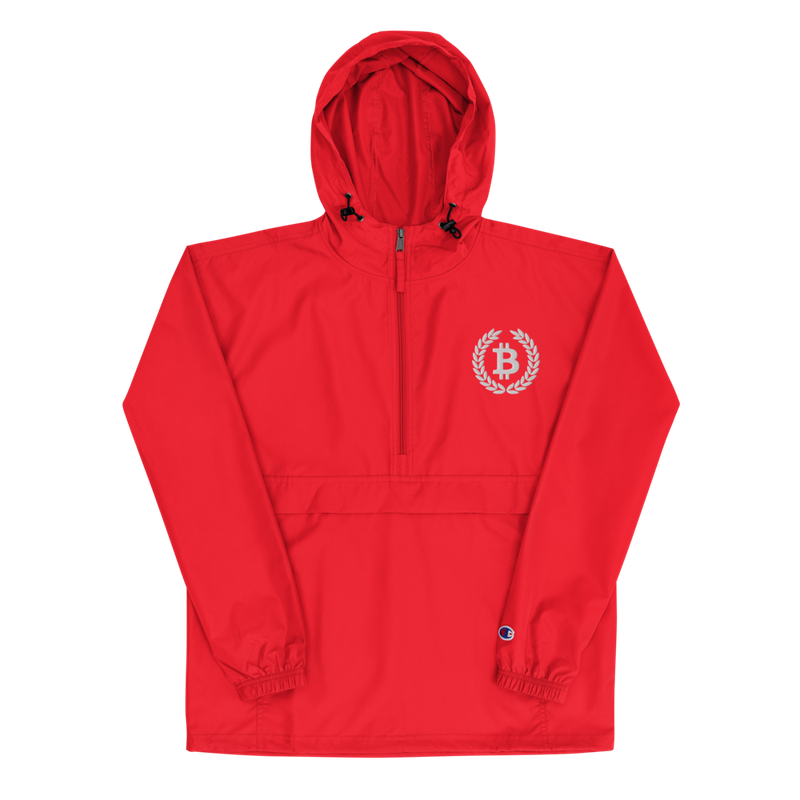 Bitcoin Laurel Leaves Logo Champion Packable Jacket