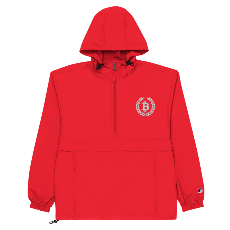 Bitcoin Laurel Leaves Logo Champion Packable Jacket