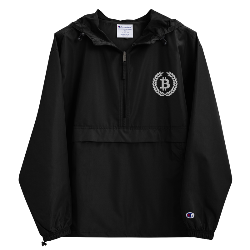 Bitcoin Laurel Leaves Logo Champion Packable Jacket