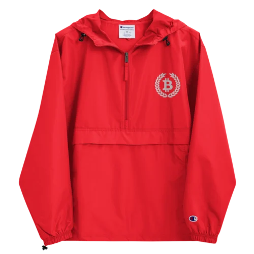 Bitcoin Laurel Leaves Logo Champion Packable Jacket