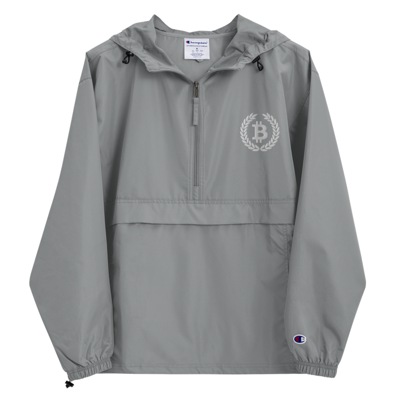 Bitcoin Laurel Leaves Logo Champion Packable Jacket
