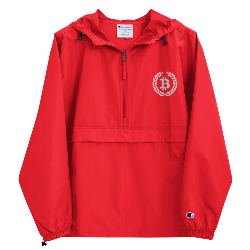Bitcoin Laurel Leaves Logo Champion Packable Jacket