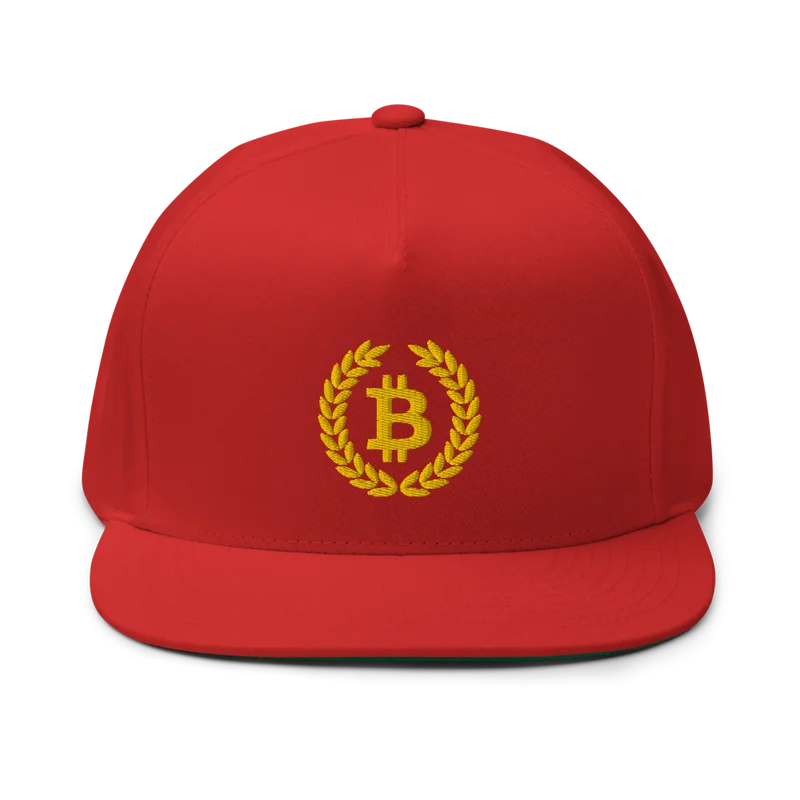 Bitcoin Laurel Leaves Logo Flat Bill Cap - Image 2