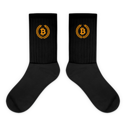 Bitcoin Laurel Leaves Logo Socks
