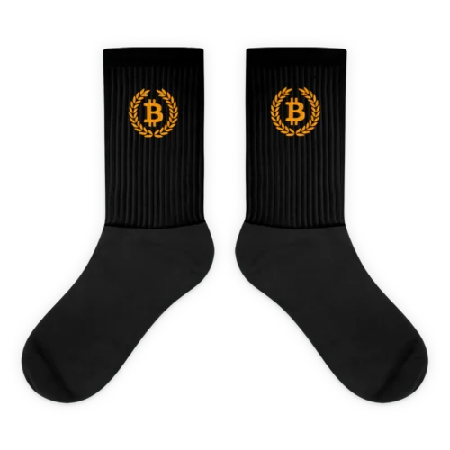 Bitcoin Laurel Leaves Logo Socks