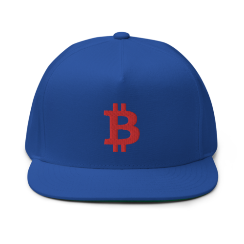 Bitcoin Red Logo Flat Bill Cap