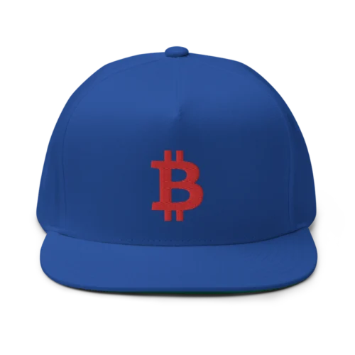 Bitcoin Red Logo Flat Bill Cap
