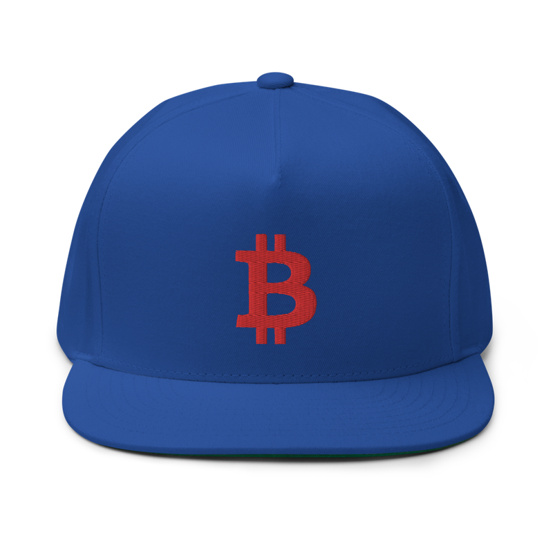 Bitcoin Red Logo Flat Bill Cap