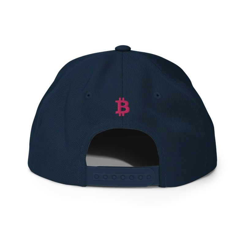 Bitcoin x Pink Calligraphy Logo Snapback Hat - Image 4