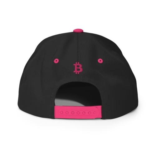 Bitcoin x Pink Calligraphy Logo Snapback Hat
