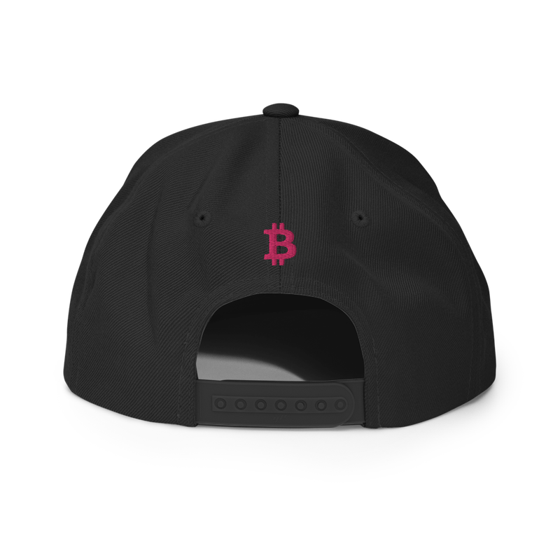 classic snapback black back 61f6833b638d9 - Bitcoin x Pink Calligraphy Logo Snapback Hat