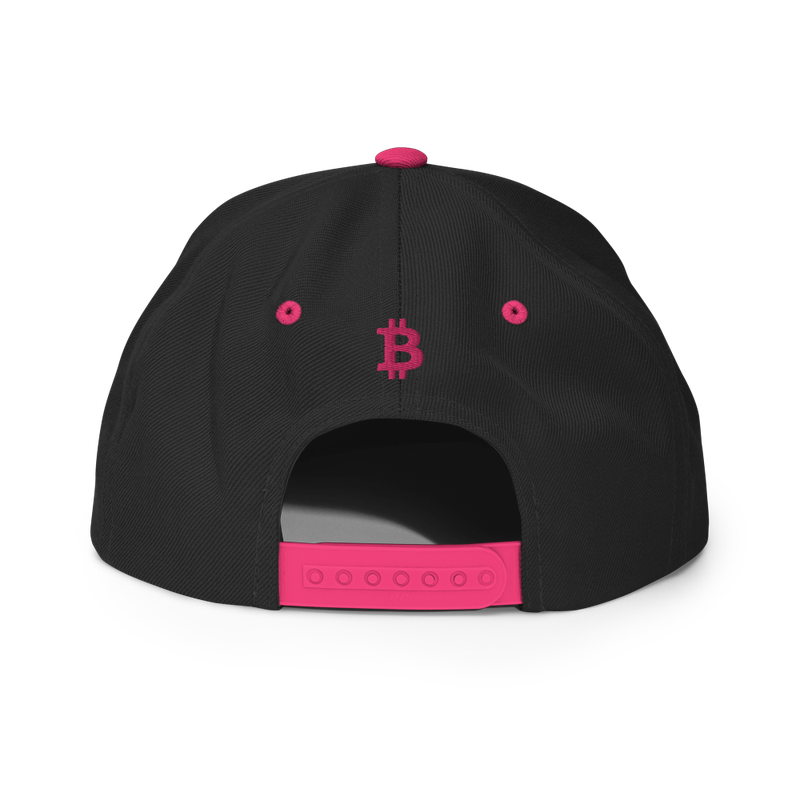classic snapback black neon pink back 61f6833b63a7e - Bitcoin x Pink Calligraphy Logo Snapback Hat