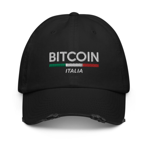 distressed baseball cap black front 61eaadad1c3e4 - Bitcoin Italia Distressed Baseball Cap