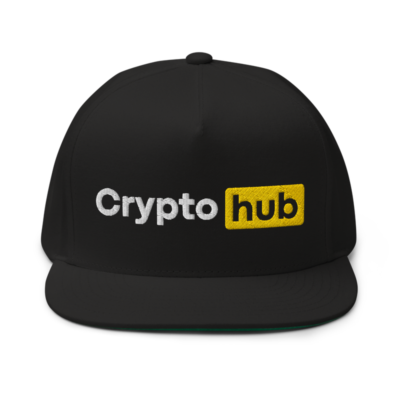 flat bill cap black front 61e9c6ef349cc - Crypto Hub Snapback Hat