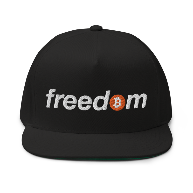flat bill cap black front 61ed88bb13bf0 - Bitcoin x Freedom Snapback Hat