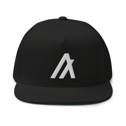 flat bill cap black front 61f16862643ff - Algorand 3D Logo Flat Bill Cap