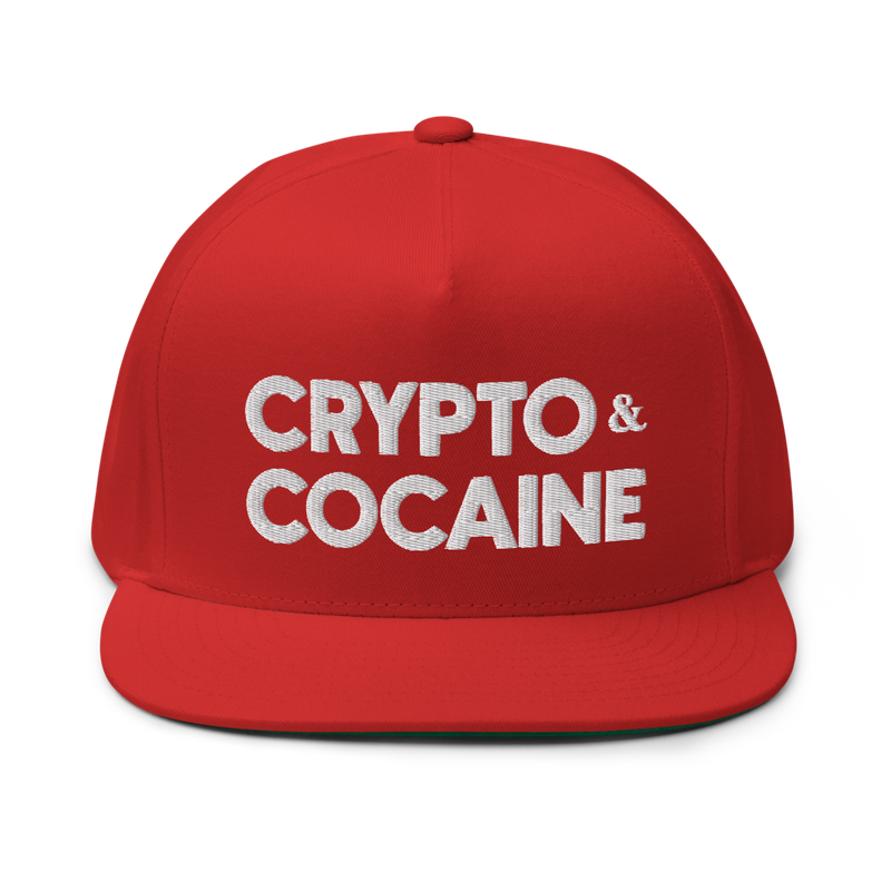flat bill cap red front 61e043029e7d2 - Crypto & Cocaine Flat Bill Cap