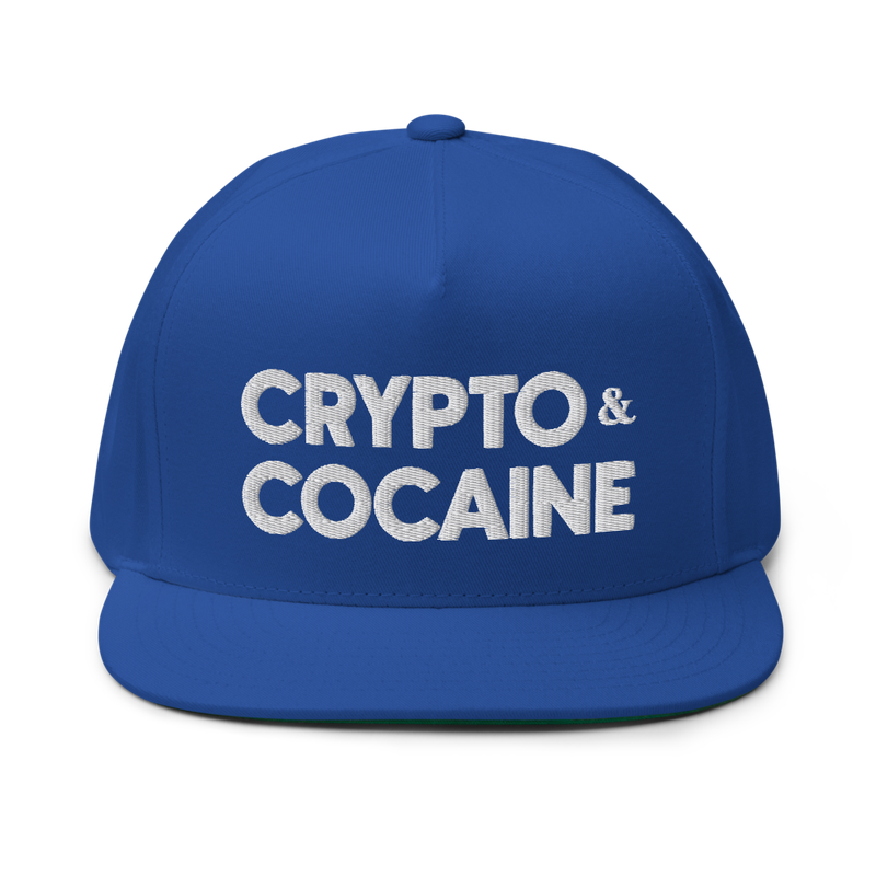 flat bill cap royal blue front 61e043029e694 - Crypto & Cocaine Flat Bill Cap