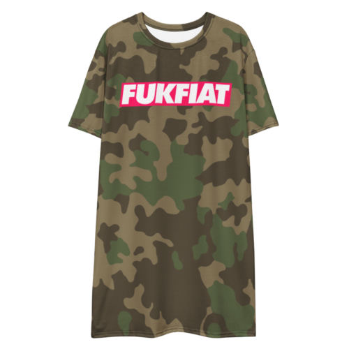 FUKFIAT Camouflage Cryptocurrency T-shirt Dress