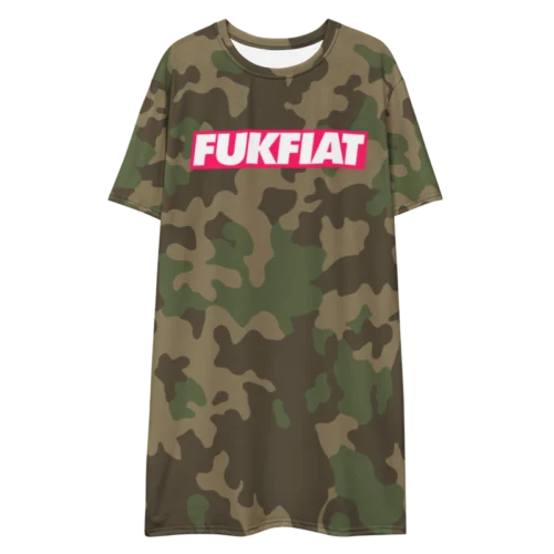 FUKFIAT Camouflage Cryptocurrency T-shirt Dress