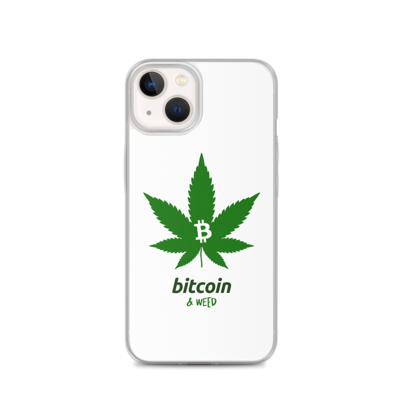 iphone case iphone 13 case on phone 61e1e295567a5 - Bitcoin & Weed iPhone Case