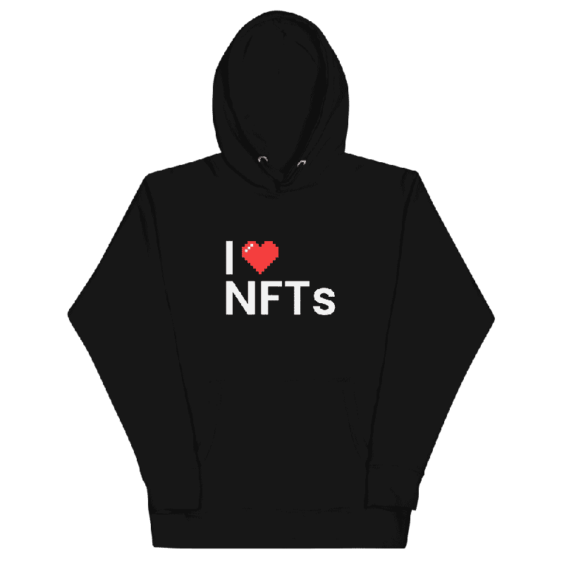 unisex premium hoodie black front 61d9caf85805e - I Love NFTs Hoodie