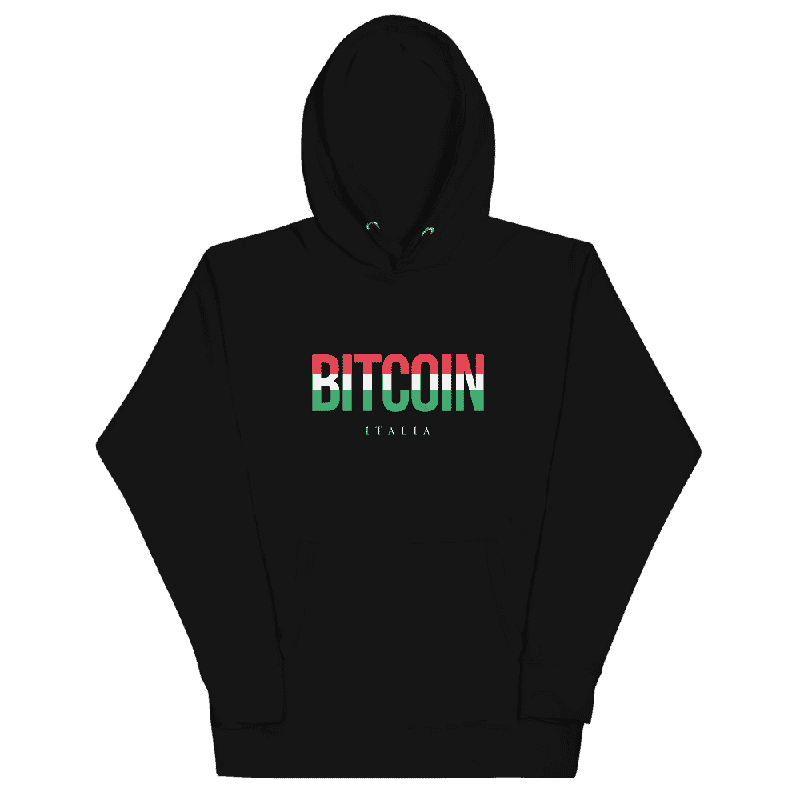 unisex premium hoodie black front 61ebe79ce58f5 - Bitcoin x Italian Flag Logo Hoodie
