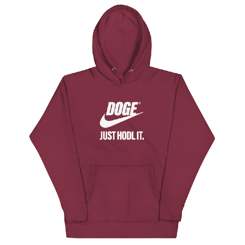 unisex premium hoodie maroon front 61f17ffb8fd4e - Doge x Just HODL It Hoodie
