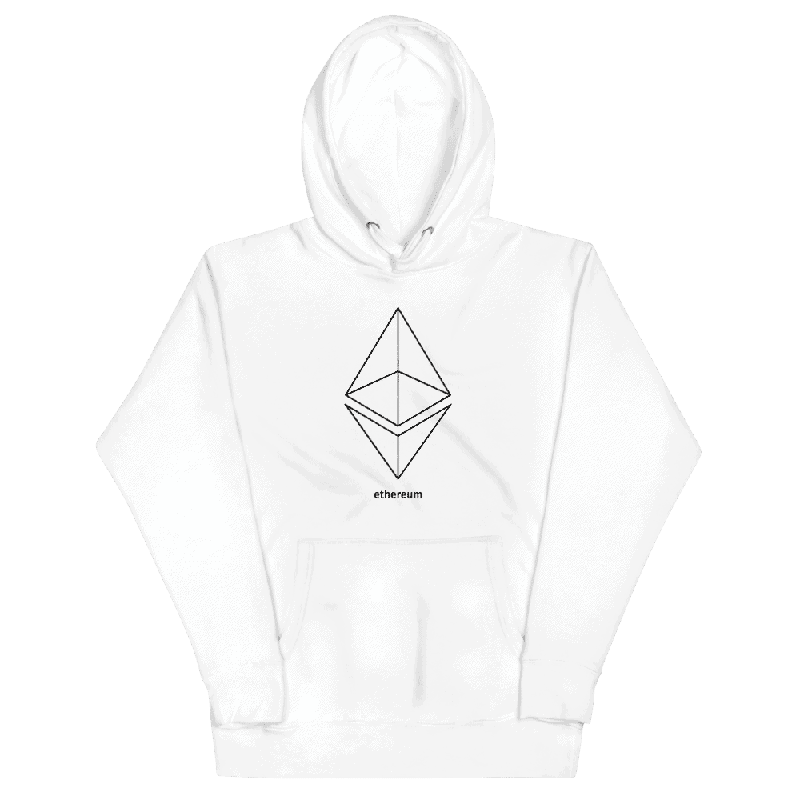 unisex premium hoodie white front 61f1cf027352a - Ethereum Outline Logo Hoodie