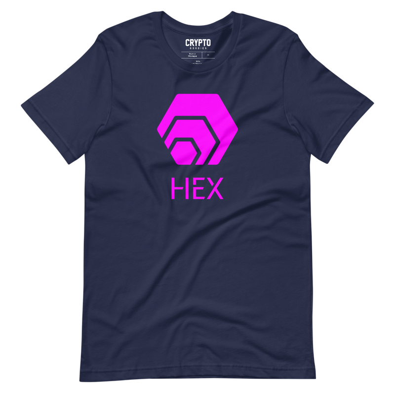 unisex staple t shirt navy front 61f72f01841b5 - HEX Pink Logo T-Shirt