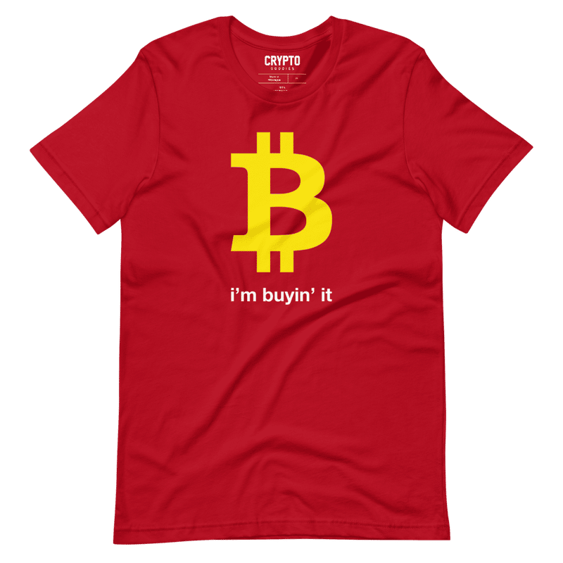 unisex staple t shirt red front 61ed3f7503fec - Bitcoin - I'm Buyin' It T-Shirt