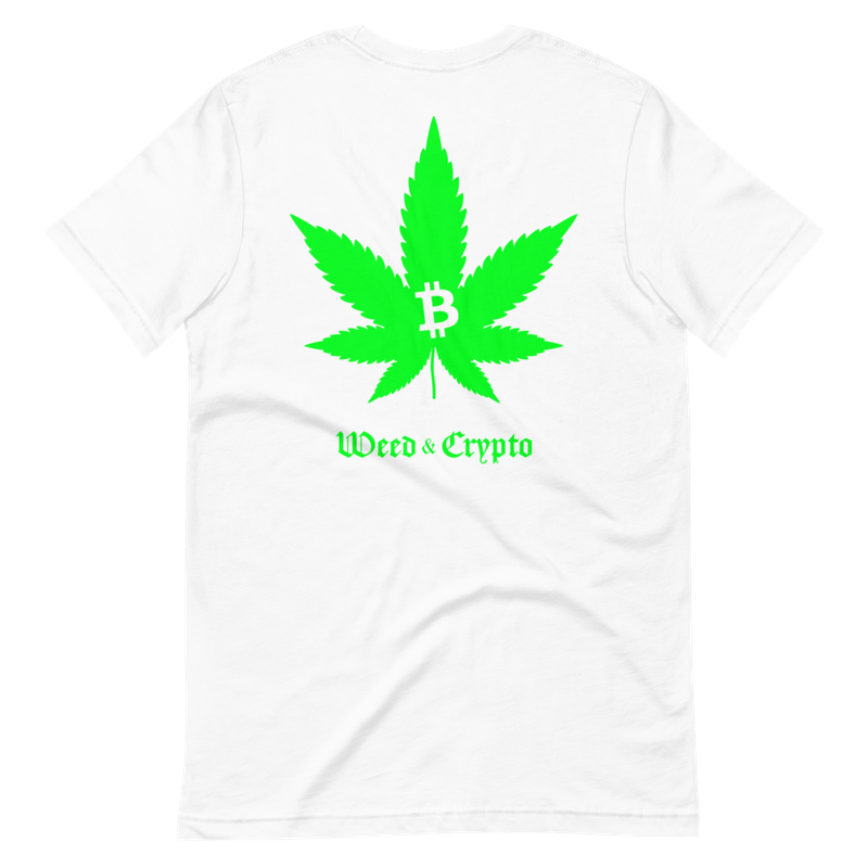 unisex staple t shirt white back 61ec0c9f18443 - Weed & Crypto T-Shirt