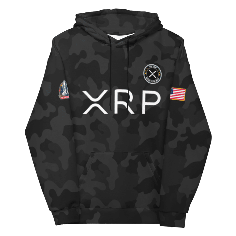 all over print unisex hoodie white front 6212360e07df3 - XRP Army x Mission to the Moon Black Camouflage Hoodie