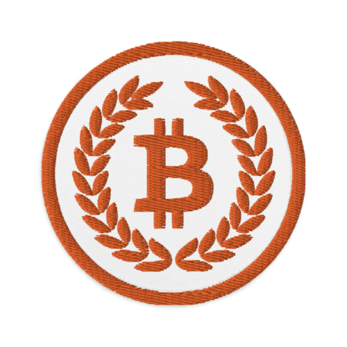 Bitcoin Laurel Leaves Embroidered Patch